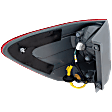 Passenger Side, Outer Tail Light, with Bulb, Halogen, Clear and Red Lens, 8 Cyl., 4.7L Engine