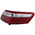 Passenger Side, Outer Tail Light, without Bulb, Halogen, Clear and Red Lens, Except Hybrid Model, Japan Built Vehicle