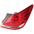 Passenger Side, Outer Tail Light, with Bulb, Halogen, Clear and Red Lens
