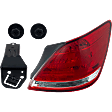Passenger Side, Outer Tail Light, with Bulb, Halogen, Clear and Red Lens, CAPA CERTIFIED
