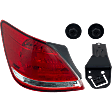Driver Side, Outer Tail Light, with Bulb, Halogen, Clear and Red Lens