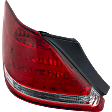 Driver Side, Outer Tail Light, with Bulb, Halogen, Clear and Red Lens