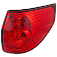 Passenger Side, Outer Tail Light, with Bulb, Halogen, Red Lens
