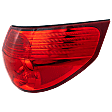 Passenger Side, Outer Tail Light, with Bulb, Halogen, Red Lens
