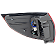 Passenger Side, Outer Tail Light, with Bulb, Halogen, Red Lens
