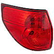 Driver Side, Outer Tail Light, with Bulb, Halogen, Red Lens