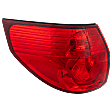 Driver Side, Outer Tail Light, with Bulb, Halogen, Red Lens