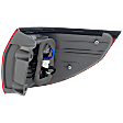 Driver Side, Outer Tail Light, with Bulb, Halogen, Red Lens