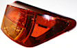 Passenger Side, Outer Tail Light, without Bulb, Halogen, Amber and Red Lens, Base Model