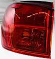 Driver Side, Outer Tail Light, without Bulb, Halogen, Amber and Red Lens, Base Model
