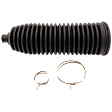 Front, Passenger Side Steering Rack Boot, with Bellows with Locking C-Clamps