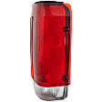 Passenger Side Tail Light, without Bulb, Halogen, Clear and Red Lens