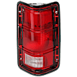 Passenger Side Tail Light, without Bulb, Halogen, Clear and Red Lens, With Black Trim