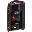 Passenger Side Tail Light, without Bulb, Halogen, Clear and Red Lens, With Black Trim