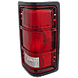 Passenger Side Tail Light, without Bulb, Halogen, Clear and Red Lens, With Black Outer Trim, Without Chrome Inner Stripes