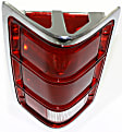 Driver Side Tail Light, without Bulb, Halogen, Clear and Red Lens, With Black Outer Trim, Without Chrome Inner Stripes