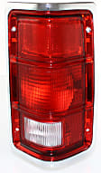 Passenger Side Tail Light, without Bulb, Halogen, Clear and Red Lens, With Chrome Outer Trim, Without Chrome Inner Stripes