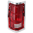 Driver Side Tail Light, without Bulb, Halogen, Clear and Red Lens, With Chrome Trim