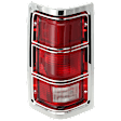 Driver Side Tail Light, without Bulb, Halogen, Clear and Red Lens, With Chrome Trim