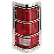 Passenger Side Tail Light, without Bulb, Halogen, Clear and Red Lens, With Chrome Trim