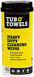 TW40 Universal Hand Cleaner, Heavy Duty Cleaning Wipes, 7 x 8 in. Large Moist Wipes, 40 Counts per Tub