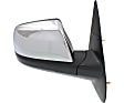 Passenger Side Mirror, Power Adjust, Heated, Manual Folding, Chrome, No Signal Light, No Memory, No Puddle Light, No Auto-Dim, No Blind Spot Feature