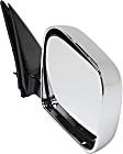 Passenger Side Mirror, Manual Adjust, Manual Folding, Non-Heated, Chrome, No Signal Light, No Memory, No Puddle Light, No Auto-Dimming, No Blind Spot Feature