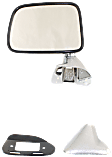 1987-1988 Toyota Pickup - Driver Side Mirror, Manual Adjust, Manual Folding, Non-Heated, Chrome, No Signal Light, No Memory, No Puddle Light, No Auto-Dimming, No Blind Spot Feature