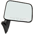 1987-1988 Toyota Pickup - Passenger Side Mirror, Manual Adjust, Manual Folding, Non-Heated, Textured Black, No Signal Light, No Memory, No Puddle Light, No Auto-Dimming, No Blind Spot Feature