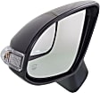 Driver Side Mirror, Power Adjust, Manual Folding, Heated, Paintable, In-housing Signal Light, With memory, With Puddle Light, No Auto-Dimming, With Blind Spot Glass