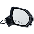 Passenger Side Mirror, Power Adjust, Heated, Manual Folding, Paintable, No Signal Light, Without Memory Recall, No Puddle Light, No Auto-Dimming, With Blind Spot Detection in Glass