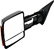 2014 Toyota Tundra - Driver Side Towing Mirror, Power Adjust, Heated, Textured Black, Manual Folding, In-housing Signal Light, With Blind Spot Glass, No Memory, No Puddle Light, No Auto-Dimming