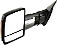 2014 Toyota Tundra - Driver Side Towing Mirror, Power Adjust, Heated, Textured Black, Manual Folding, In-housing Signal Light, With Blind Spot Glass, No Memory, No Puddle Light, No Auto-Dimming