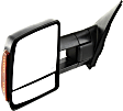 2014 Toyota Tundra - Driver Side Towing Mirror, Power Adjust, Heated, Textured Black, Manual Folding, In-housing Signal Light, With Blind Spot Glass, No Memory, No Puddle Light, No Auto-Dimming