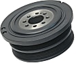 11237568345 Series Crankshaft Pulley - Black, Elastomer and Steel, Multi-groove, Direct Fit, Sold Individually