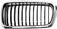 51138231593 Base Driver Side OE Replacement Series Grille Shell and Insert, Chrome Shell with Black Insert