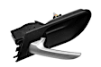 51418408565 Front, Driver Side Chrome Lever with Black Bezel Interior Door Handle, Without Door Lock Hole, APA/URO Parts Interior Door Handle