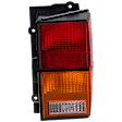 Passenger Side Tail Light, without Bulb, Halogen, Amber, Clear and Red Lens
