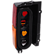 Passenger Side Tail Light, without Bulb, Halogen, Amber, Clear and Red Lens