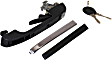 1981-1992 Volkswagen Jetta - Front, Driver Side Exterior Door Handle, Textured Black, With Key Hole, With Chrome Trim, Includes 2 Keys
