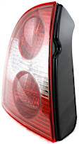 Driver Side Tail Light, without Bulb, Halogen, Clear and Red Lens, Without W8 Model, Sedan