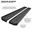 27-74725 Running Boards, Powdercoated Textured Black, Steel, Mounting Kit Required, Crew Cab Pickup/Extended Cab Pickup/Extended Crew Cab Pickup/Sport Utility, 75 In., Grate Steps Series