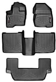 2015 Ford Flex - FloorLiner Series, Black, Front, Second and Third Row, Molded Floor Liner, Sport Utility, 2nd row liner may require trim along designated lines to accommodate Opt. 2nd row console., Made of Rubberized Thermoplastic Polyolefins