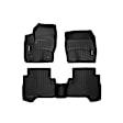 44459-1-2 Front and Rear FloorLiner Series Molded Floor Liner, Black Made of Rubberized Thermoplastic Elastomer