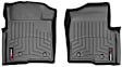 2012 Ford F-150 - FloorLiner Series, Black, Front Row, Molded Floor Liner, Crew Cab Pickup, With Raised Portion Heating Duct, Made of Rubberized Thermoplastic Polyolefins