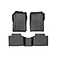 44751-1-2 Front and Rear FloorLiner Series Molded Floor Liner, Black Made of Rubberized Thermoplastic Elastomer
