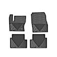 W283-W284 Front and Rear All-weather Series Molded Floor Liner, Black Made of Rubberized Thermoplastic Elastomer
