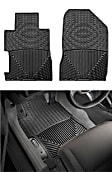 2007 Saturn Ion - Front Row Flat Floor Mat, Black, Made of Rubber, All-weather Series