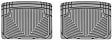W3GR-W20GR Front and Second Row All-weather Series Flat Floor Mat, Gray Made of Rubberized Thermoplastic Elastomer