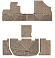W48TN-W159TN Front and Rear All-weather Series Molded Floor Liner, Tan Made of Rubberized Thermoplastic Elastomer